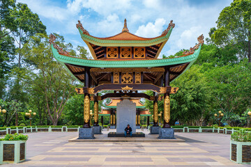Morning at Ben Duoc Temple, Cu Chi, Ho Chi Minh city, Vietnam. The historic district revolutionary...