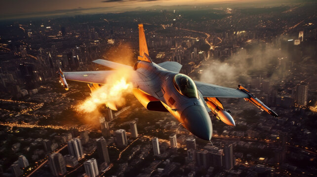  aircraft F-16 Fighting Falcon . Generative AI