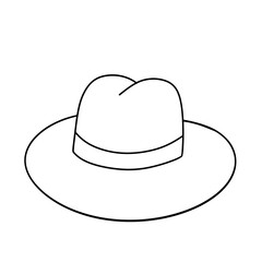 hat line doodle white