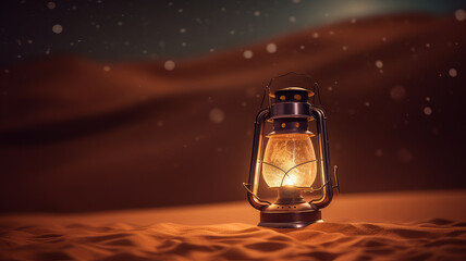 lamp in the desert. Generative AI