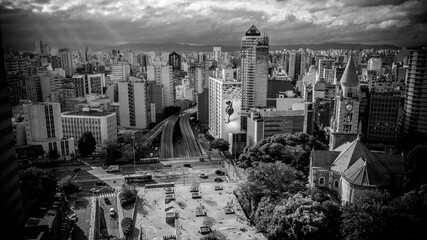 Suspended avenue, near buildings, famous in the city of São Paulo