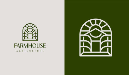 Agriculture Farmhouse Logo Set. Universal creative premium symbol. Vector sign icon logo template. Vector illustration