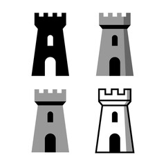 Castle vector icons on white background - 605716130