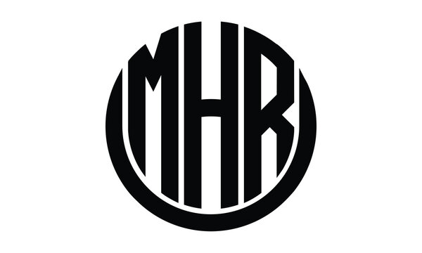 MHR shield with round shape logo design vector template | monogram logo | abstract logo | wordmark logo | lettermark logo | business logo | brand logo | flat logo.	
