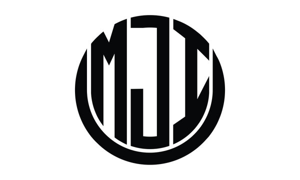 MJI shield with round shape logo design vector template | monogram logo | abstract logo | wordmark logo | lettermark logo | business logo | brand logo | flat logo.	