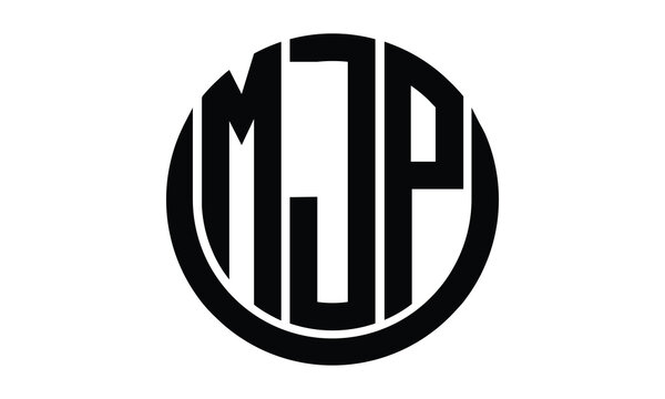 MJP shield with round shape logo design vector template | monogram logo | abstract logo | wordmark logo | lettermark logo | business logo | brand logo | flat logo.	