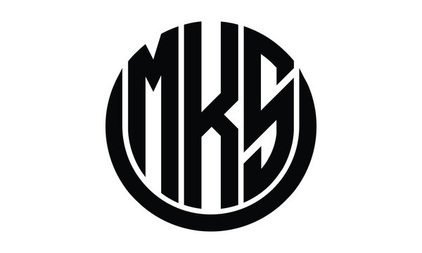 MKS shield with round shape logo design vector template | monogram logo | abstract logo | wordmark logo | lettermark logo | business logo | brand logo | flat logo.	