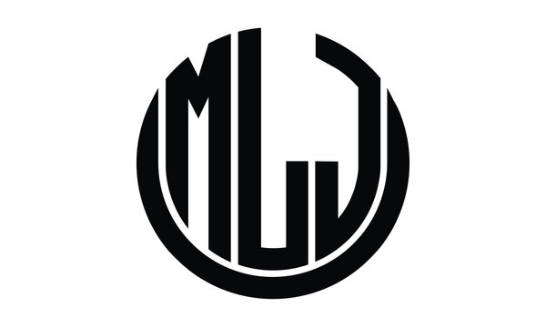MLJ shield with round shape logo design vector template | monogram logo | abstract logo | wordmark logo | lettermark logo | business logo | brand logo | flat logo.	