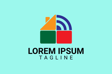 wifi home logo, this design is suitable for a company logo, community, business association, can also be used as an icon or t-shirt design.
