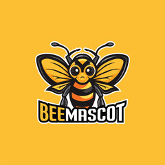 Bee Mascot Logo Design Bee Logo Vector
