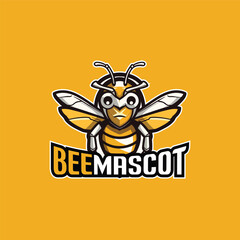 Bee Mascot Logo Design Bee Logo Vector