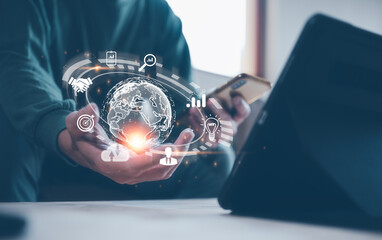 Digital transformation technology strategy, IoT, internet of things. transformation of ideas and...