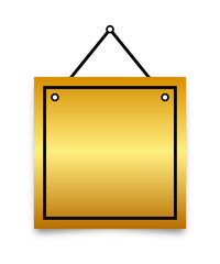 gold square hanging sign banner