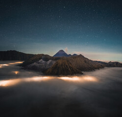 The Milky way across Mt.Bromo,East Java,Indonesia