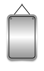 silver rectangle hanging sign banner