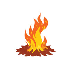 Vector cartoon style illustration of bonfire. Icon for web. Isolated on white background.