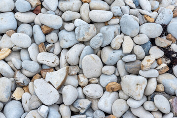 pebbles on the beach in Normandy, France