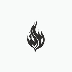 Fire flame icon. Black icon isolated on white background. Fire flame silhouette. Simple icon. Web site page and mobile app design vector element.