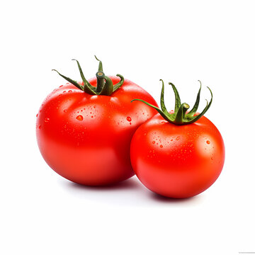 Two Red Tomato On White Background Illustration