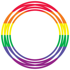rainbow lgbtq circle frame