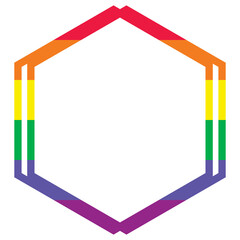 rainbow lgbtq hexagon frame