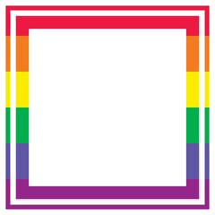rainbow lgbtq square frame