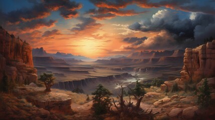 grand canyon sunset - obrazy, fototapety, plakaty