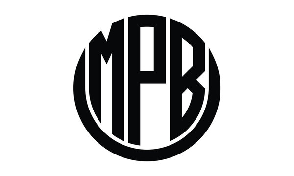MPB shield with round shape logo design vector template | monogram logo | abstract logo | wordmark logo | lettermark logo | business logo | brand logo | flat logo.	