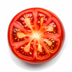 Half Tomato Top View On White Background Illustration