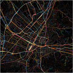 Colorful Map of FreiburgimBreisgau, Baden-Wuerttemberg with all major and minor roads.