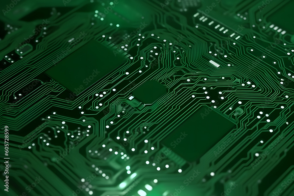 Poster high tech electronic circuit board background. neural network ai generated art generative ai