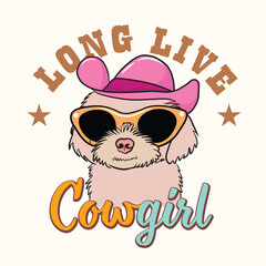 Long live cow girl, western summer clip art