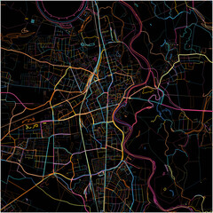 Colorful Map of Dessau-Roslau, Saxony-Anhalt with all major and minor roads.