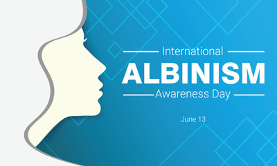 International Albinism Awareness Day design with an illustration of a women in white color. Vector illustration.