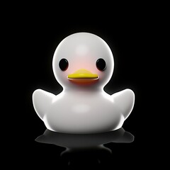 White Plastic Duck with Light. Generative AI
