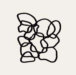 Minimalist trendy abstract print. Line art black and white illustrations. Modern vector template for design.
