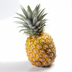 Single Pineapples On White Background Illustration