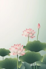 Fototapeta premium The illustration of lotus, AI contents by Midjourney