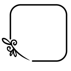 spiral floral square frame