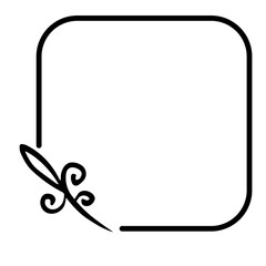 spiral floral square frame