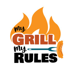 BBQ Hand drawn motivation lettering phrase in modern calligraphy style. Inspiration slogan for print and poster design. Vector illustration. 