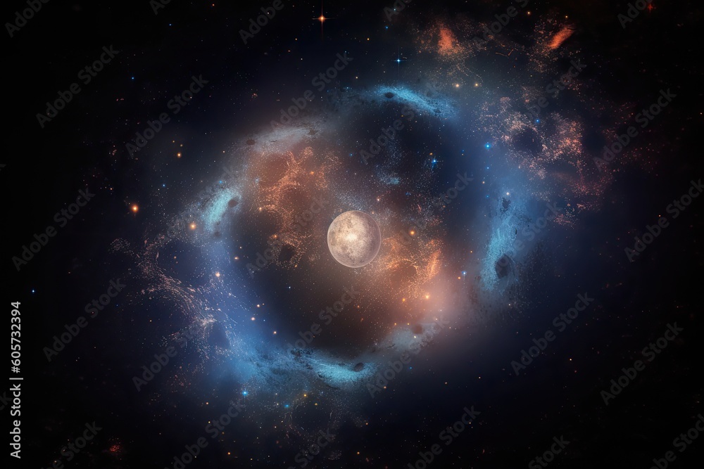 Canvas Prints heart of the galaxy, with stars and planets forming around it, created with generative ai