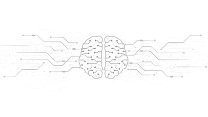 Artificial intelligence. Technology web background. Virtual concept, the circuit board