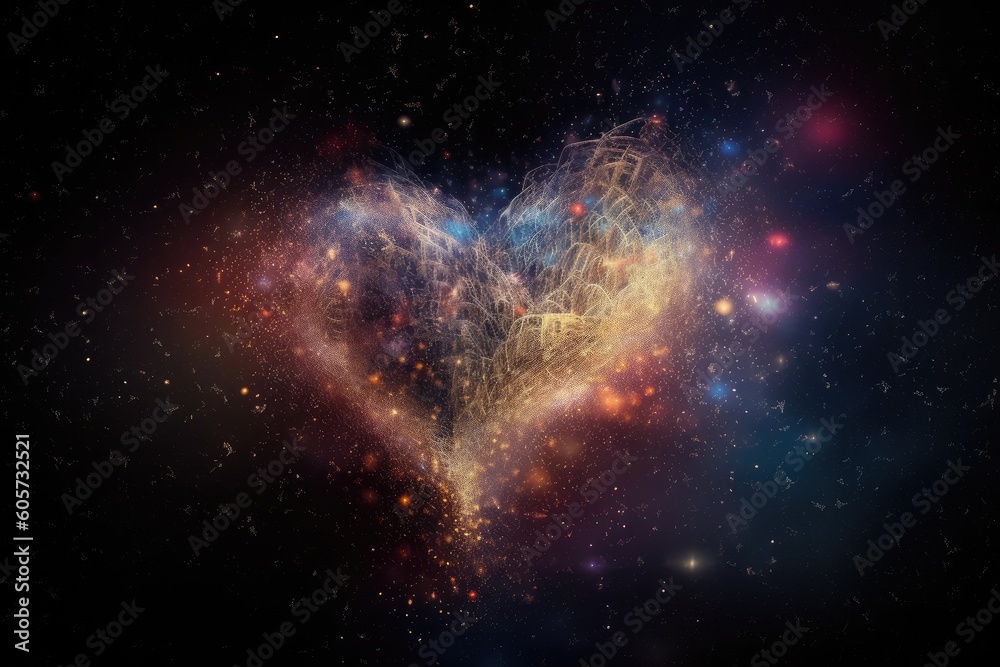 Wall mural cosmic heart, beating with the stars and dust of the universe, created with generative ai