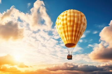 Obraz premium Balloon like a giant waffle basket filled with ice cream. Generative AI