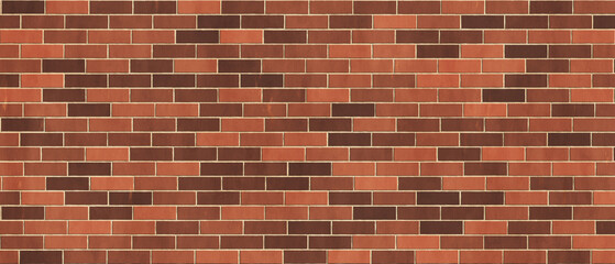 Background texture of a brown brick wall with white mortar.