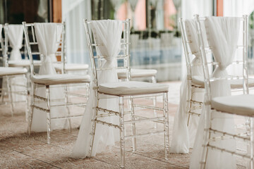 wedding chairs white ambient and decoration