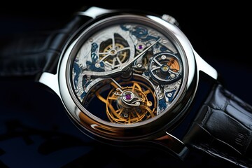 Closeup of Luxury watch, Men's watch background Generative AI