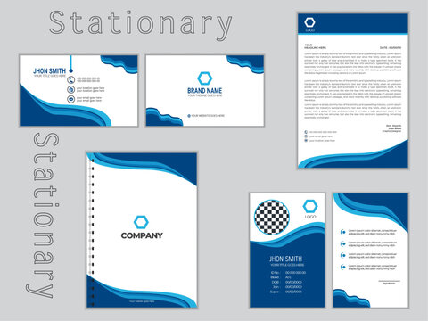 Modern stationary design, company stationary design, business card design, id card design, letterhead design , notepad design, vector stationary design , printable stationary design, 