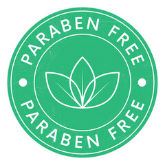 Paraben Free Badge, Stamp, A Group of Synthetic Chemicals, Emblem, Logo, Label For Health and Medical, Skincare, Cosmetic Product, Packaging Design Elements Vector Illustration